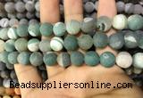 CAA1439 15.5 inches 12mm round matte druzy agate beads