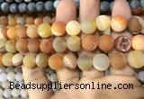 CAA1449 15.5 inches 14mm round matte druzy agate beads