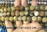 CAA1450 15.5 inches 14mm round matte druzy agate beads