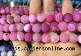 CAA1452 15.5 inches 14mm round matte druzy agate beads