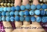 CAA1453 15.5 inches 14mm round matte druzy agate beads