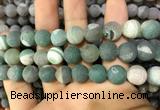 CAA1454 15.5 inches 14mm round matte druzy agate beads