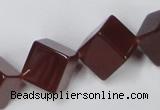 CAA149 15.5 inches 12*12mm cube red agate gemstone beads