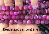 CAA1503 15.5 inches 12mm round matte banded agate beads wholesale