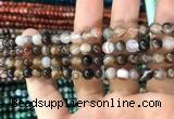 CAA1537 15.5 inches 6mm round banded agate beads wholesale