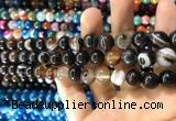 CAA1539 15.5 inches 10mm round banded agate beads wholesale