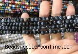 CAA1542 15.5 inches 4mm round banded agate beads wholesale