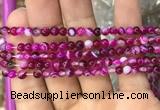 CAA1560 15.5 inches 4mm round banded agate beads wholesale