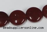 CAA158 15.5 inches 18mm flat round red agate gemstone beads