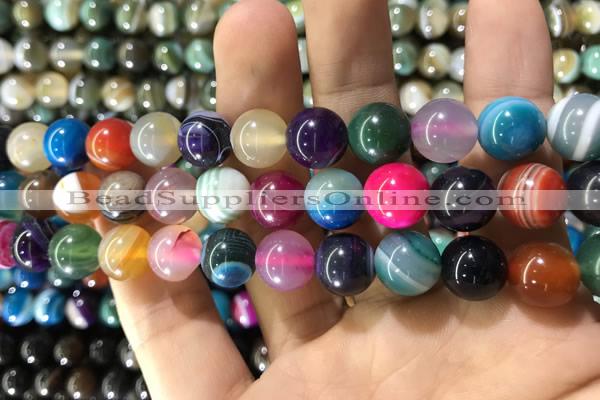 CAA1606 15.5 inches 12mm round banded agate beads wholesale