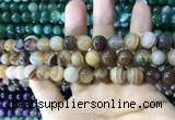 CAA1617 15.5 inches 10mm round banded agate beads wholesale