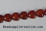 CAA163 15.5 inches 10*10mm heart red agate gemstone beads