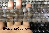 CAA1633 15.5 inches 12mm faceted round banded agate beads