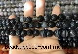 CAA1642 15.5 inches 10mm faceted round banded agate beads