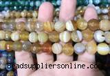 CAA1648 15.5 inches 12mm faceted round banded agate beads