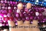 CAA1658 15.5 inches 12mm faceted round banded agate beads