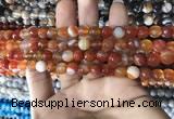 CAA1660 15.5 inches 6mm faceted round banded agate beads