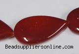 CAA167 15.5 inches 22*36mm flat teardrop red agate gemstone beads