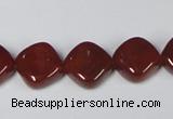 CAA168 15.5 inches 13*13mm diamond red agate gemstone beads