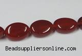 CAA169 15.5 inches 10*14mm oval red agate gemstone beads