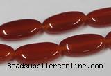 CAA171 15.5 inches 10*20mm oval red agate gemstone beads