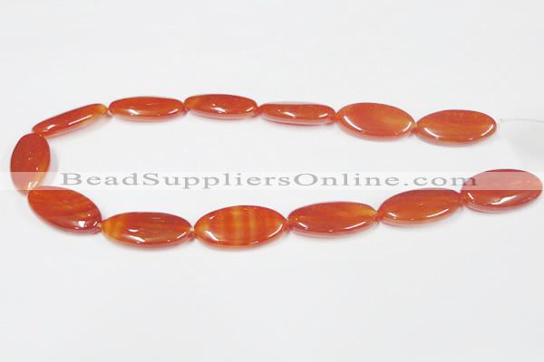 CAA173 15.5 inches 15*30mm oval red agate gemstone beads