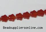 CAA174 15.5 inches 8*8mm star red agate gemstone beads