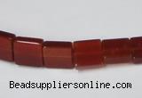 CAA175 15.5 inches 10*10mm square red agate gemstone beads