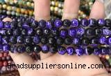 CAA1763 15 inches 8mm faceted round fire crackle agate beads