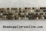 CAA1820 15.5 inches 4mm round banded agate gemstone beads