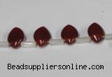 CAA184 Top-drilled 8*12mm marquise red agate gemstone beads