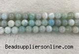 CAA1845 15.5 inches 14mm round banded agate gemstone beads