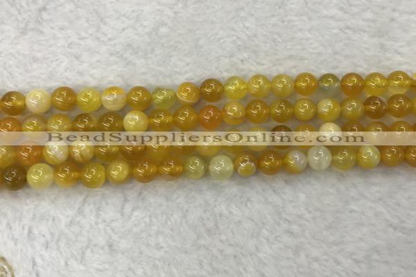 CAA1852 15.5 inches 8mm round banded agate gemstone beads