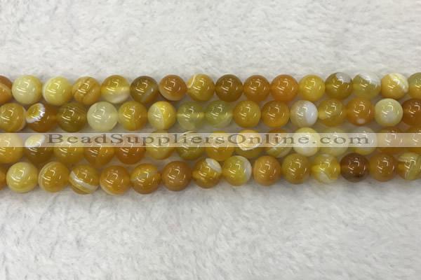 CAA1853 15.5 inches 10mm round banded agate gemstone beads