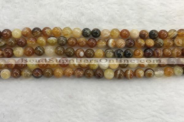 CAA1861 15.5 inches 6mm round banded agate gemstone beads