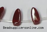 CAA187 15.5 inches 8*19mm freeform red agate gemstone beads