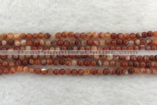 CAA1900 15.5 inches 4mm round banded agate gemstone beads