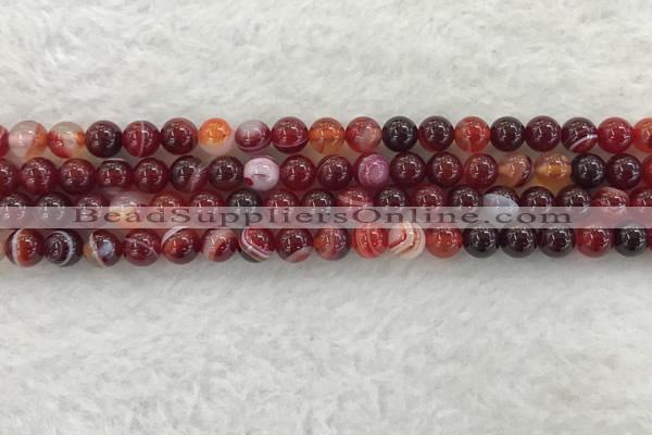 CAA1921 15.5 inches 6mm round banded agate gemstone beads