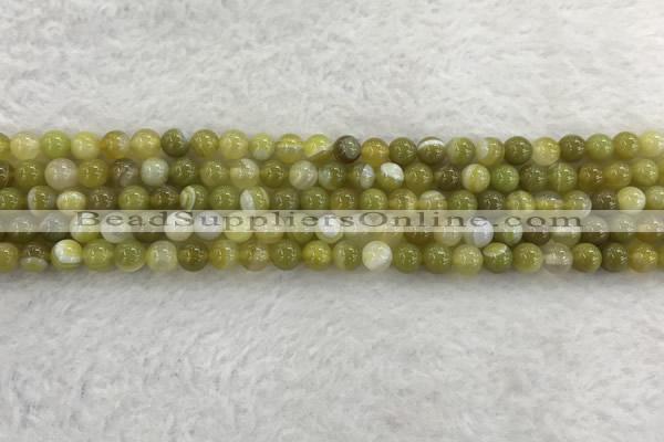 CAA1950 15.5 inches 4mm round banded agate gemstone beads