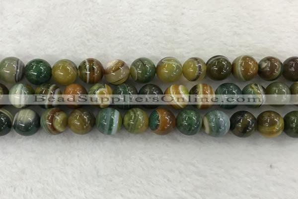 CAA1965 15.5 inches 14mm round banded agate gemstone beads