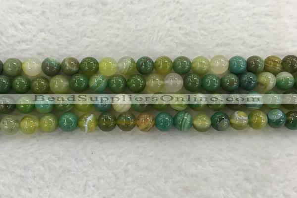 CAA1972 15.5 inches 8mm round banded agate gemstone beads