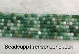 CAA2000 15.5 inches 4mm round banded agate gemstone beads