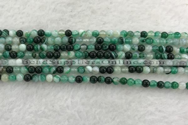 CAA2010 15.5 inches 4mm round banded agate gemstone beads