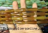 CAA2066 15.5 inches 10*30mm teardrop agate beads wholesale