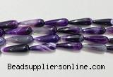 CAA2071 15.5 inches 10*30mm teardrop agate beads wholesale