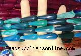 CAA2078 15.5 inches 10*30mm teardrop agate beads wholesale