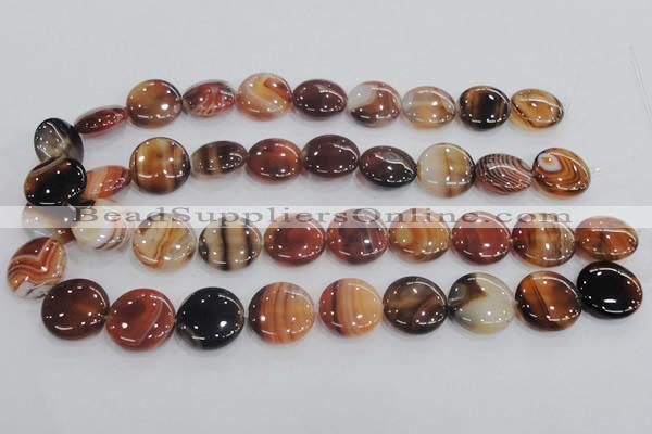 CAA209 15.5 inches 20mm flat round madagascar agate beads