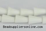 CAA21 15.5 inches 10*14mm bell white agate gemstone beads