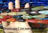 CAA2106 15.5 inches 10*30mm faceted teardrop agate beads