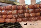 CAA2119 15.5 inches 10*14mm drum agate beads wholesale